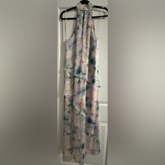NWT MISA Victorine High Low Watercolor Chiffon High Low Dress Size S - Picture 6 of 11